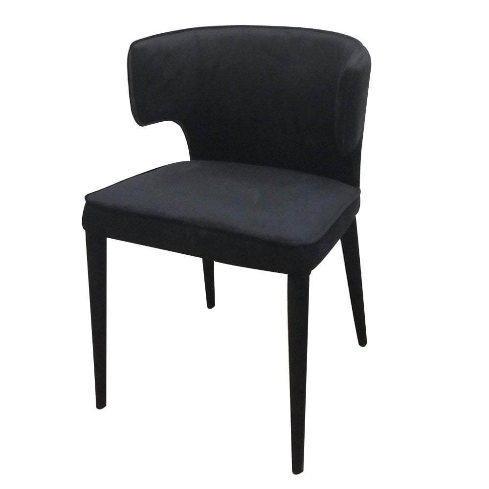 Portofino Dining Chair Black Velvet-abc