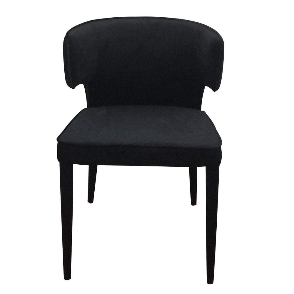 Portofino Dining Chair Black Velvet (Set of Two)-abc