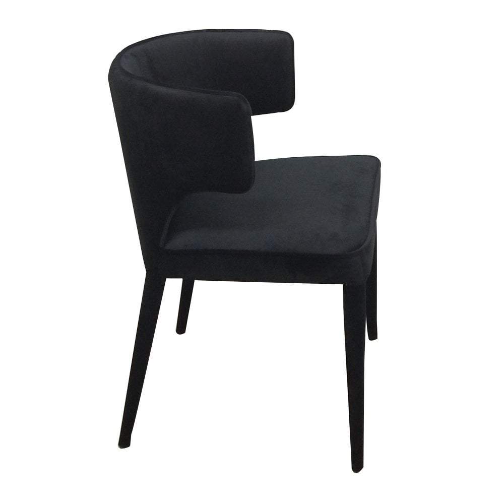 Portofino Dining Chair Black Velvet (Set of Two)-abc