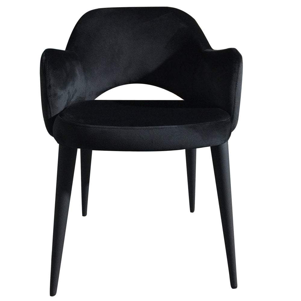 Terrazo Dining Chair Black Velvet (Set of Two)-abc