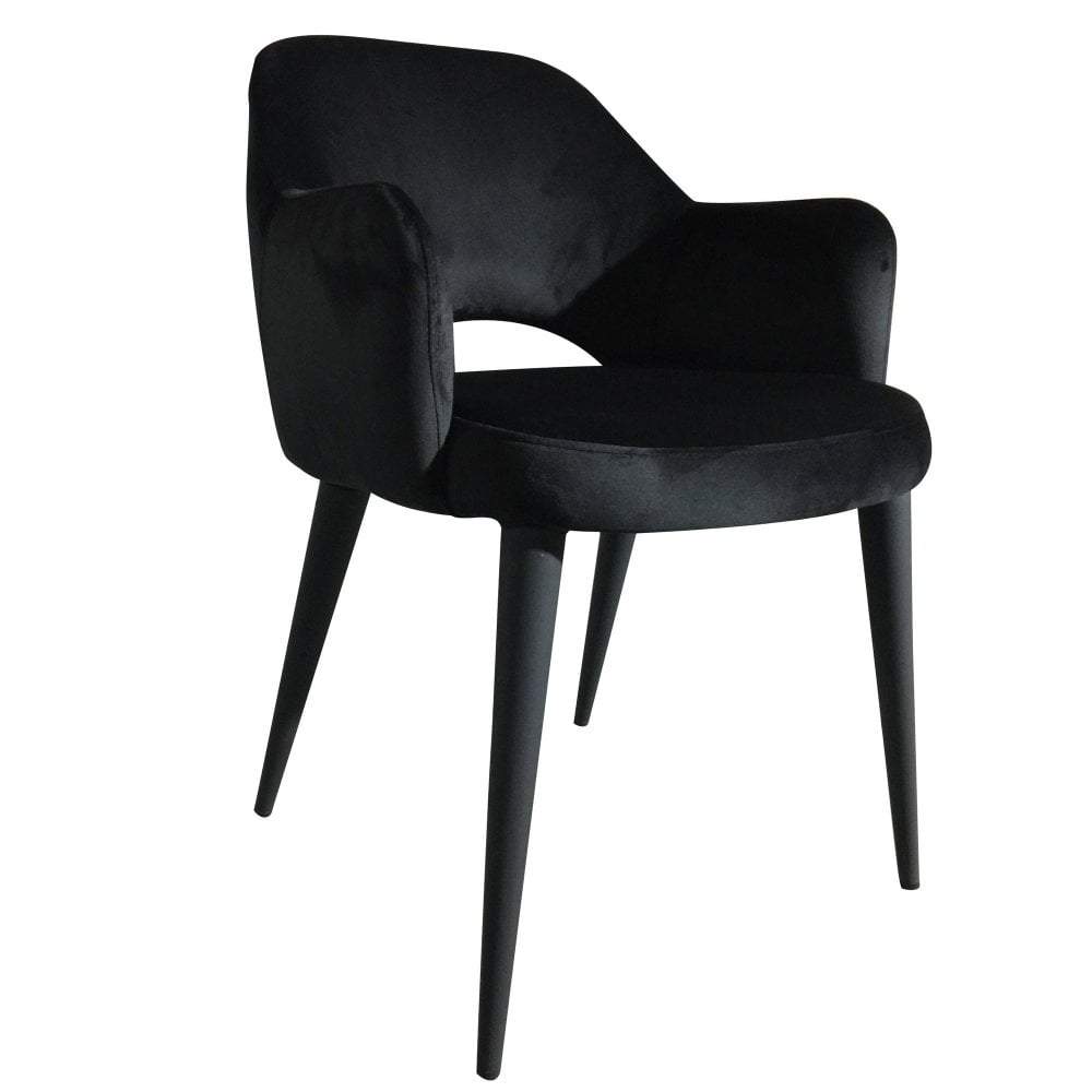 Terrazo Dining Chair Black Velvet (Set of Two)-abc