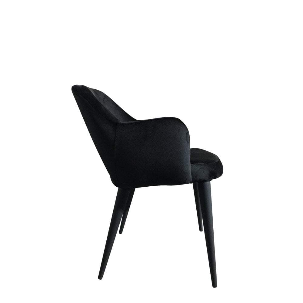Terrazo Dining Chair Black Velvet (Set of Two)-abc