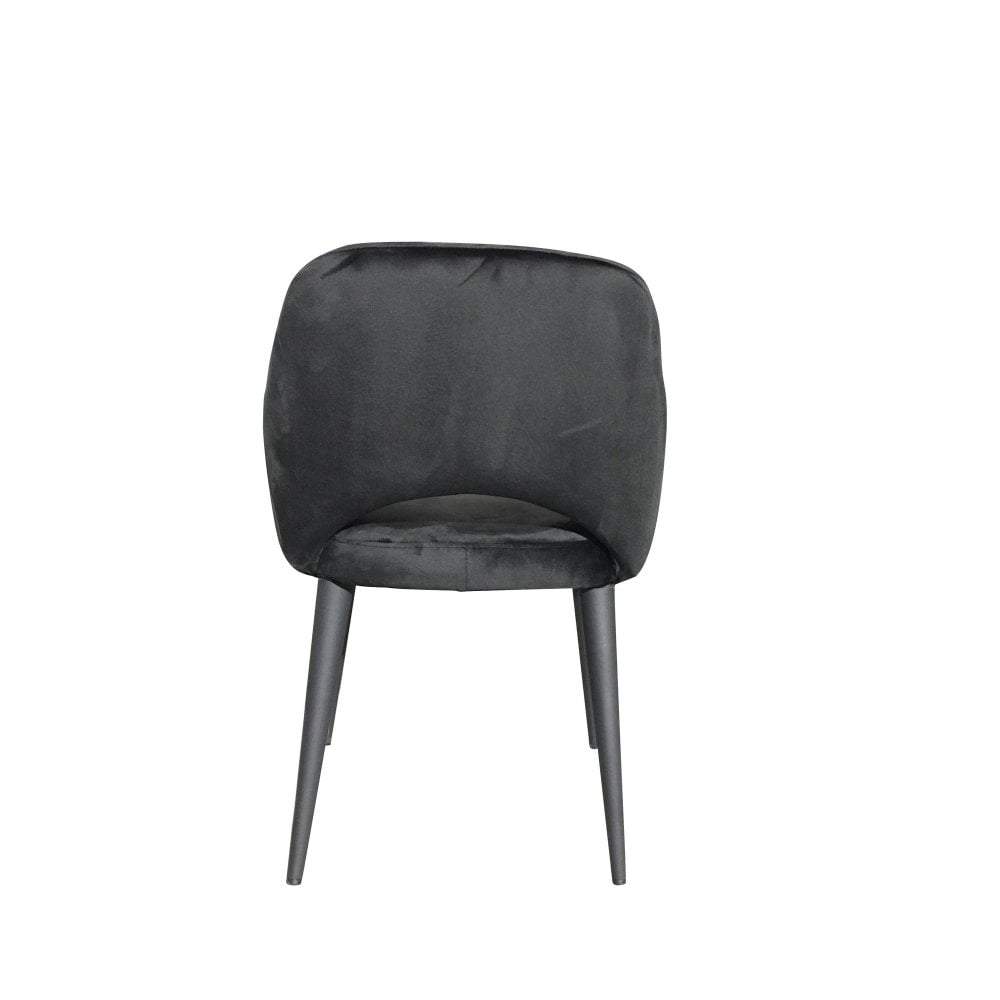 Terrazo Dining Chair Black Velvet (Set of Two)-abc