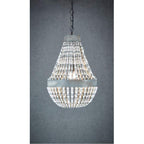 Kasbah oval white beaded hanging lamp-abc