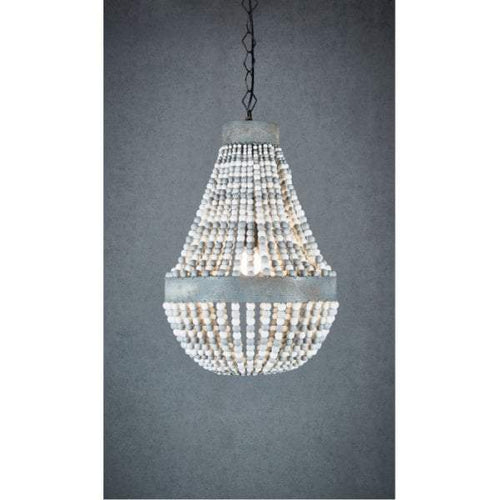 Kasbah oval white beaded hanging lamp-abc
