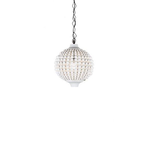 Kasbah white beaded hanging lamp-abc
