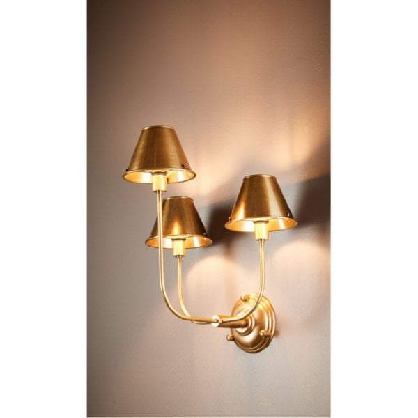 Trilogy 3 arms wall lamp w/shd in brass-abc