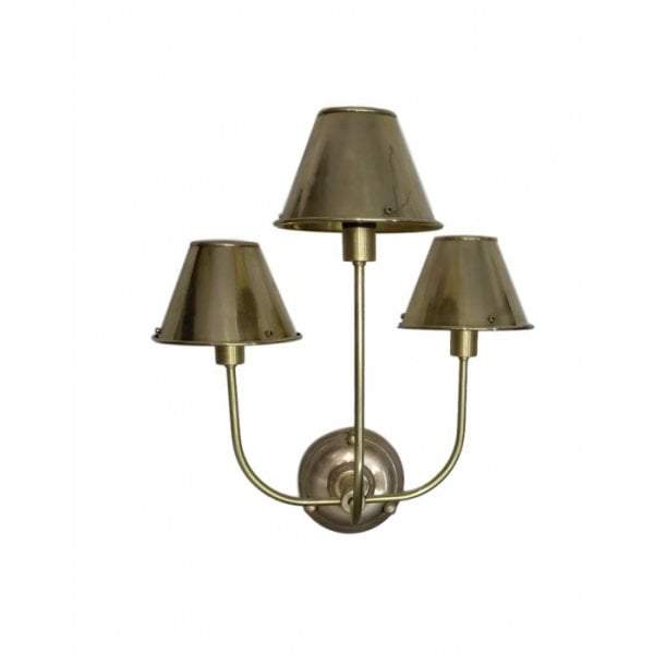 Trilogy 3 arms wall lamp w/shd in brass-abc