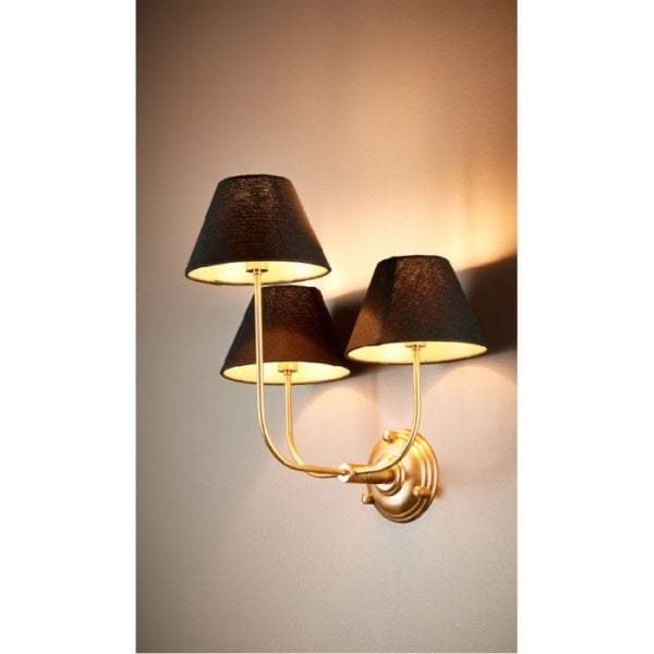 Trilogy 3 arms wall lamp base in brass-abc