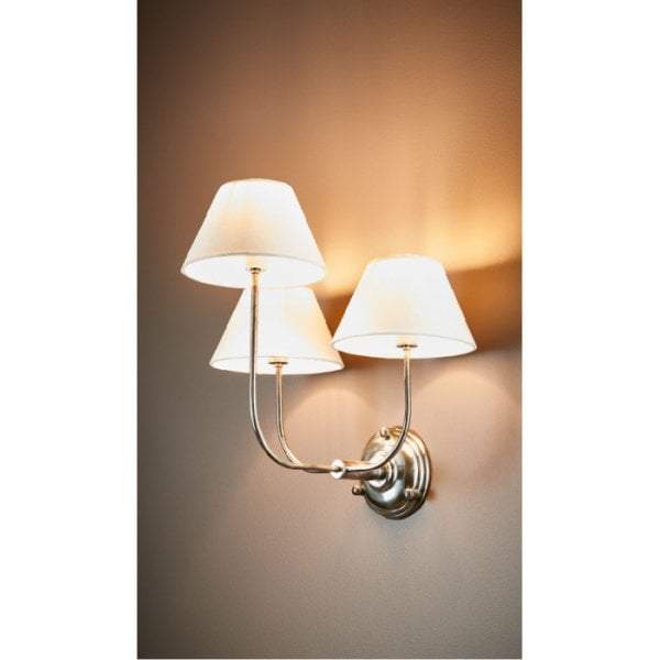 Trilogy 3 arms wall lamp base in silve-abc