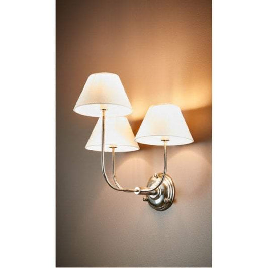 Trilogy 3 arms wall lamp base in silve-abc