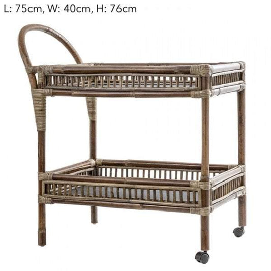 Seville Rattan & Bamboo Tea Cart-abc