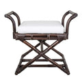 Bahamas Cross Leg Stool w Cushion Brn-abc