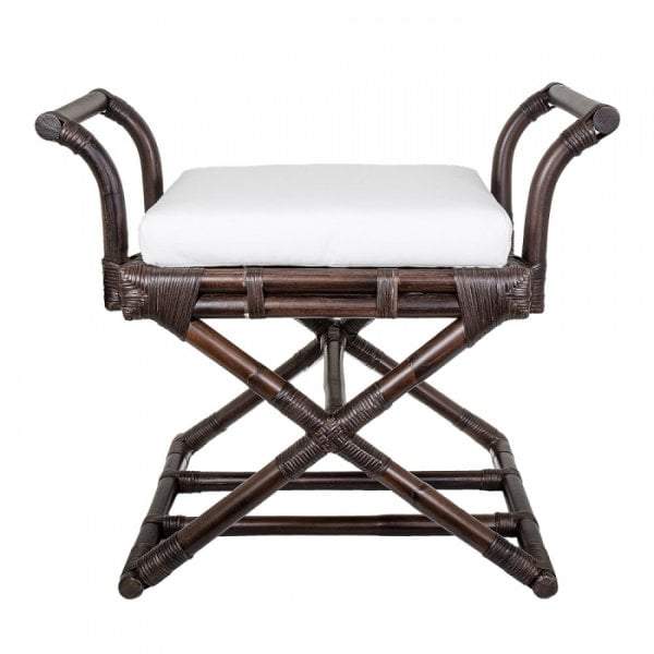 Bahamas Cross Leg Stool w Cushion Brn-abc