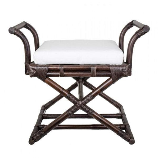 Bahamas Cross Leg Stool w Cushion Brn-abc