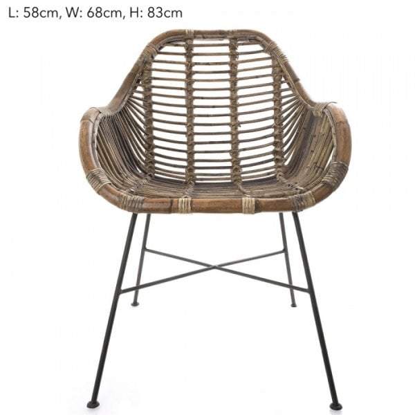 Rattan Chair Iron Grey 58x68x83-abc