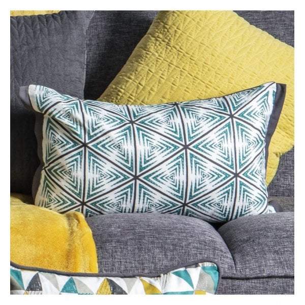 Monaco Geo Print Cushion Duckegg-abc