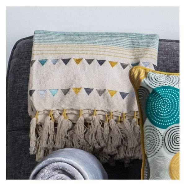 Luis Throw Teal & Ochre-abc