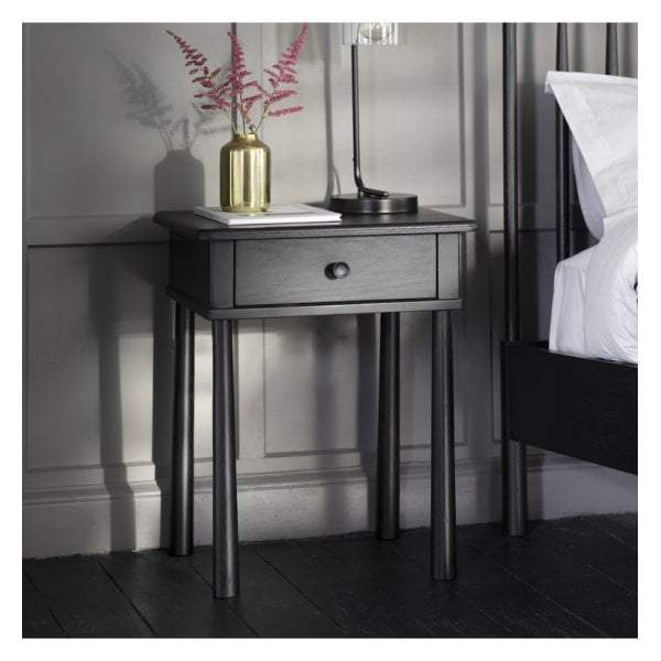 Walter 1 Drawer Bedside Black-abc