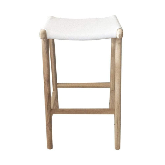 Marvin Bar Stool White Leather-abc