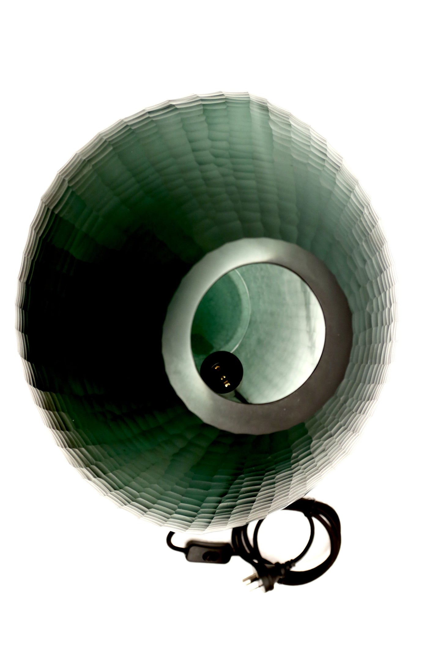 Paris Large - Bottle Green - Large Freeform Hand Cut Art Glass Table Lamp-abc