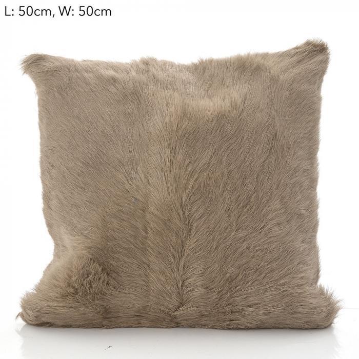 Petra Goat Fur Cushion 50x50 Beige-abc