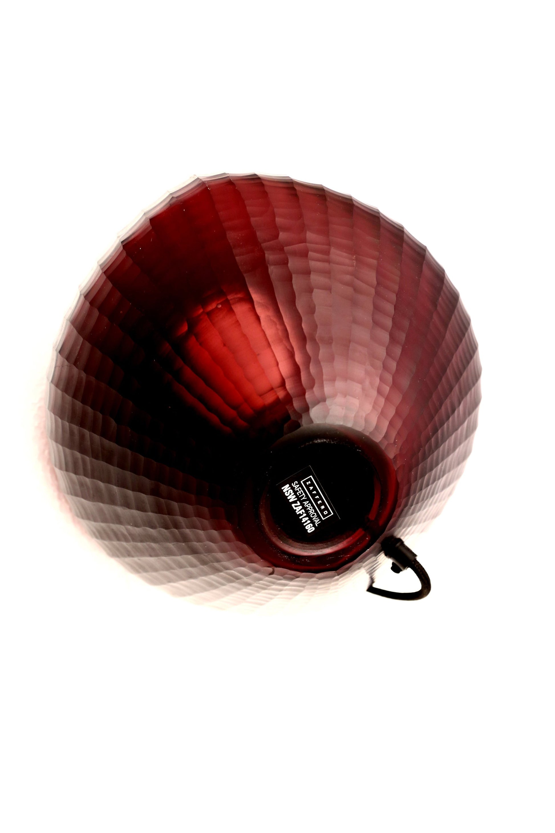 Paris Small - Ruby - Small Freeform Hand Cut Art Glass Table Lamp-abc