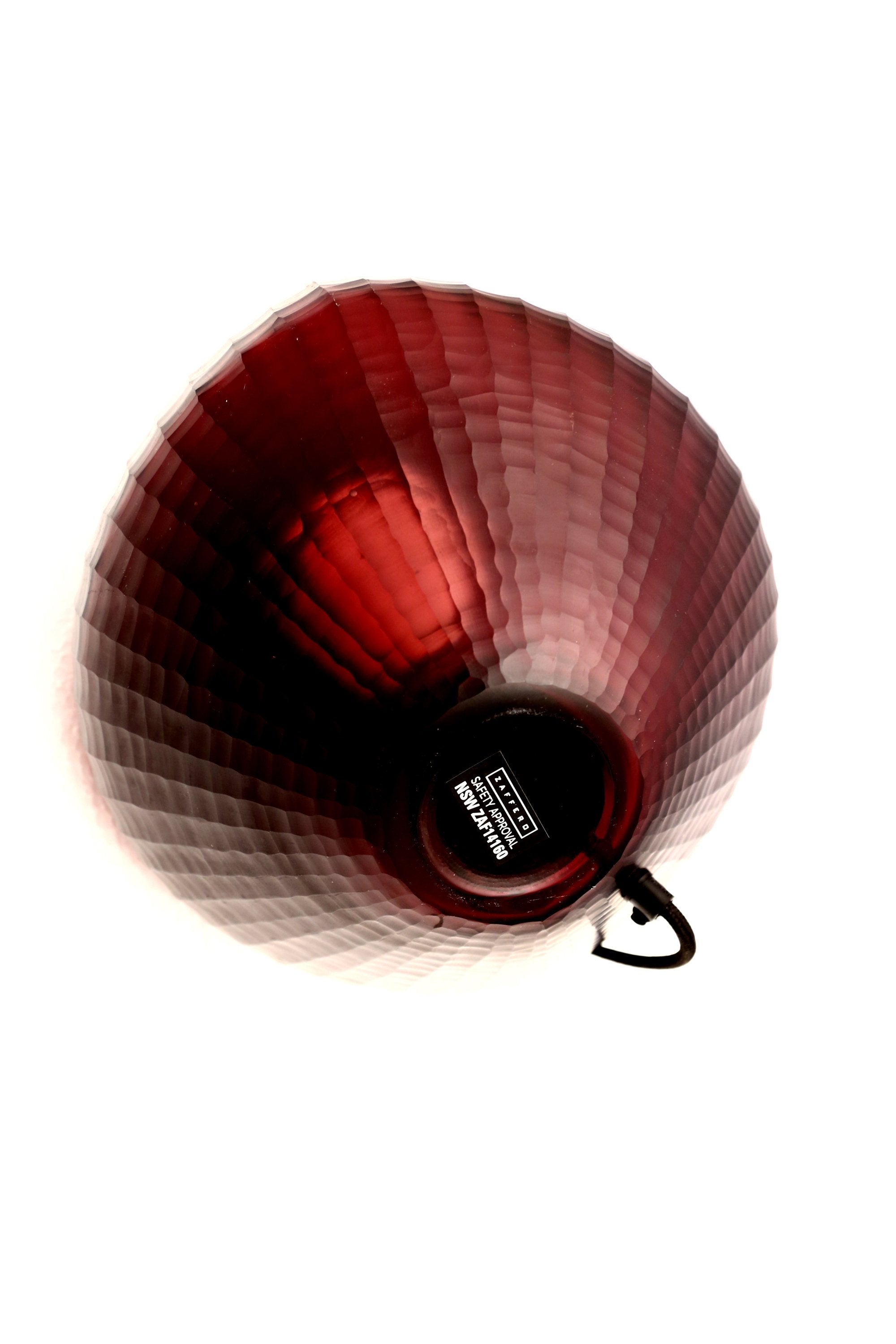 Paris Small - Ruby - Small Freeform Hand Cut Art Glass Table Lamp-abc