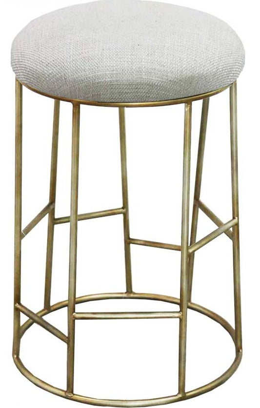 Aiden Kitchen Stool - Natural w Gold Frame-abc