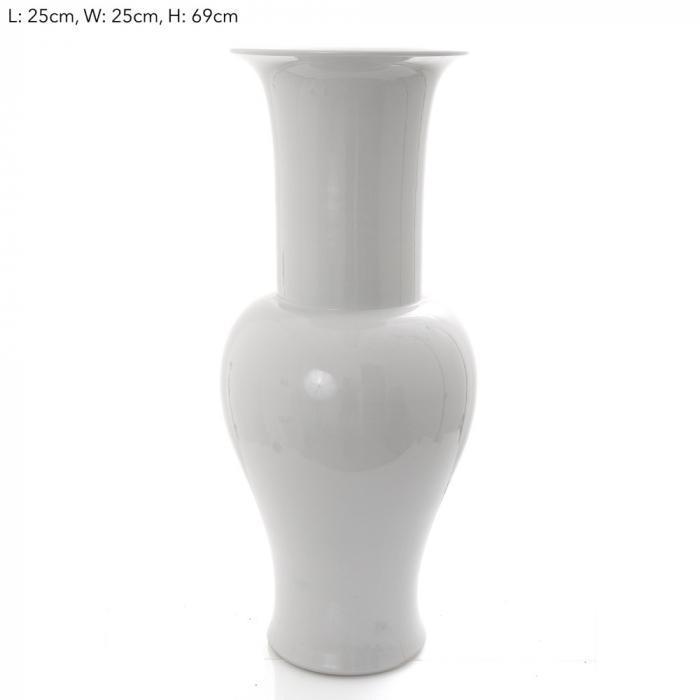 Dynasty Giant Vase 30x30x70 White-abc