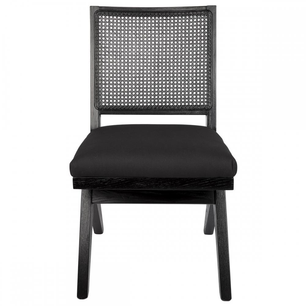 The Imperial Dining Chair - Black Frame w Black Linen-abc