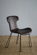 Yonkers Chair - Tan/Black - Waxed Leather Upholstered Chair-abc