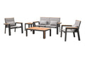 Madrid 5 Piece Lounge Seating Set with Love Seat in Charcoal-abc