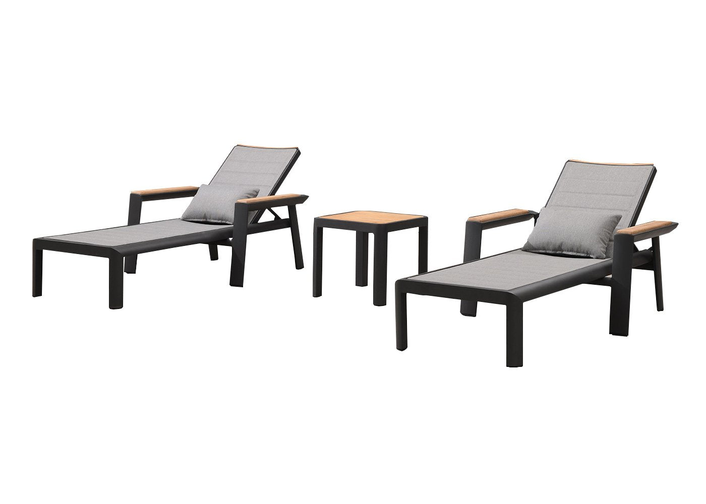 Madrid 3 Piece Chaise Lounge Set in Charcoal-abc