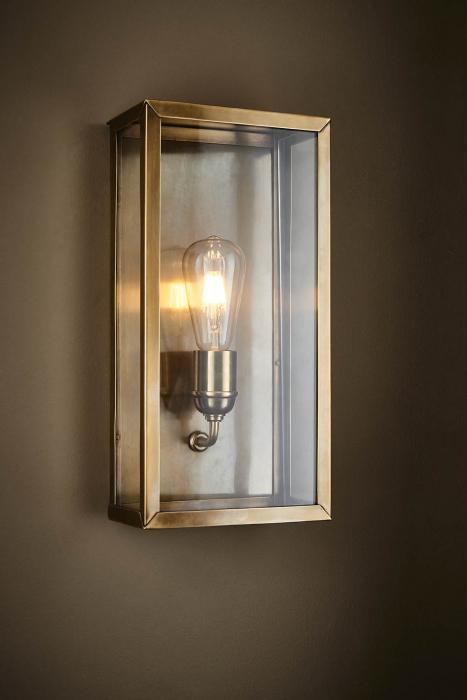 Goodman Lantern Wall Lamp in Ant Brass-abc