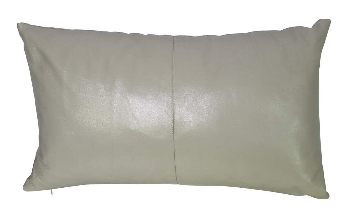 Nappa Leather Pillow Putty-abc