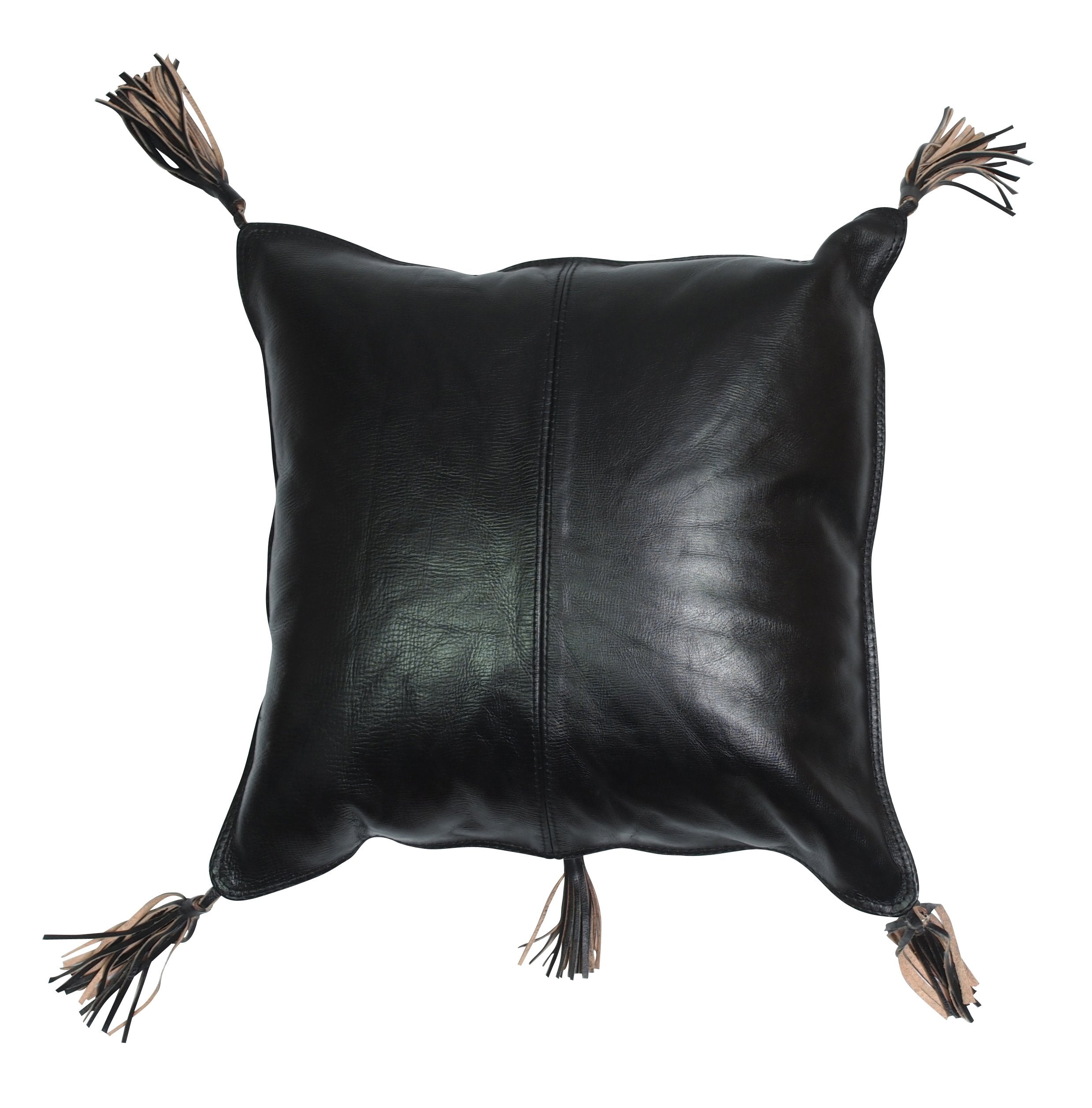 Arvika Lthr Tassel Cush Black-abc