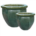 Lourdes Planter Set/2 Emerald-abc