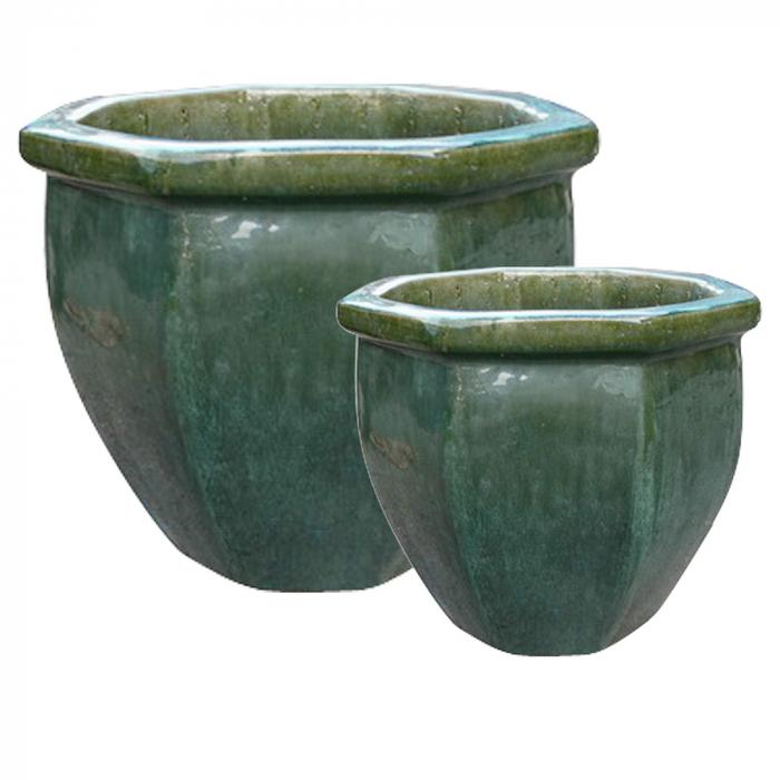 Lourdes Planter Set/2 Emerald-abc