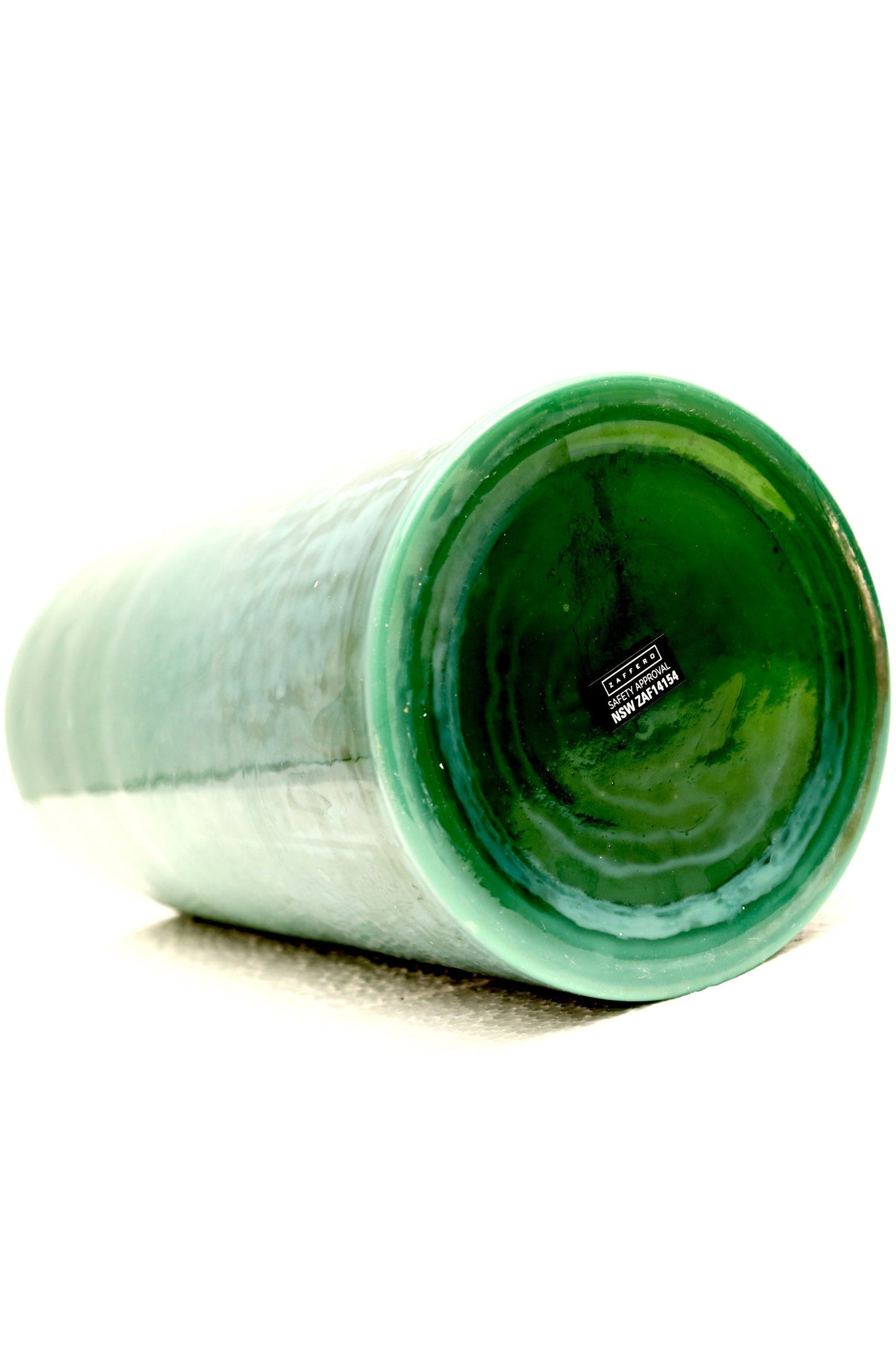 Nouveau - Emerald- Tall Cylinder Art Glass Table Lamp-abc