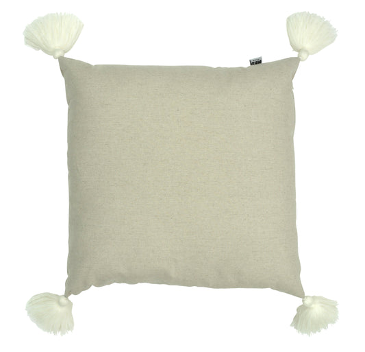 Inka Tassel Cushion Nat /Wht-abc