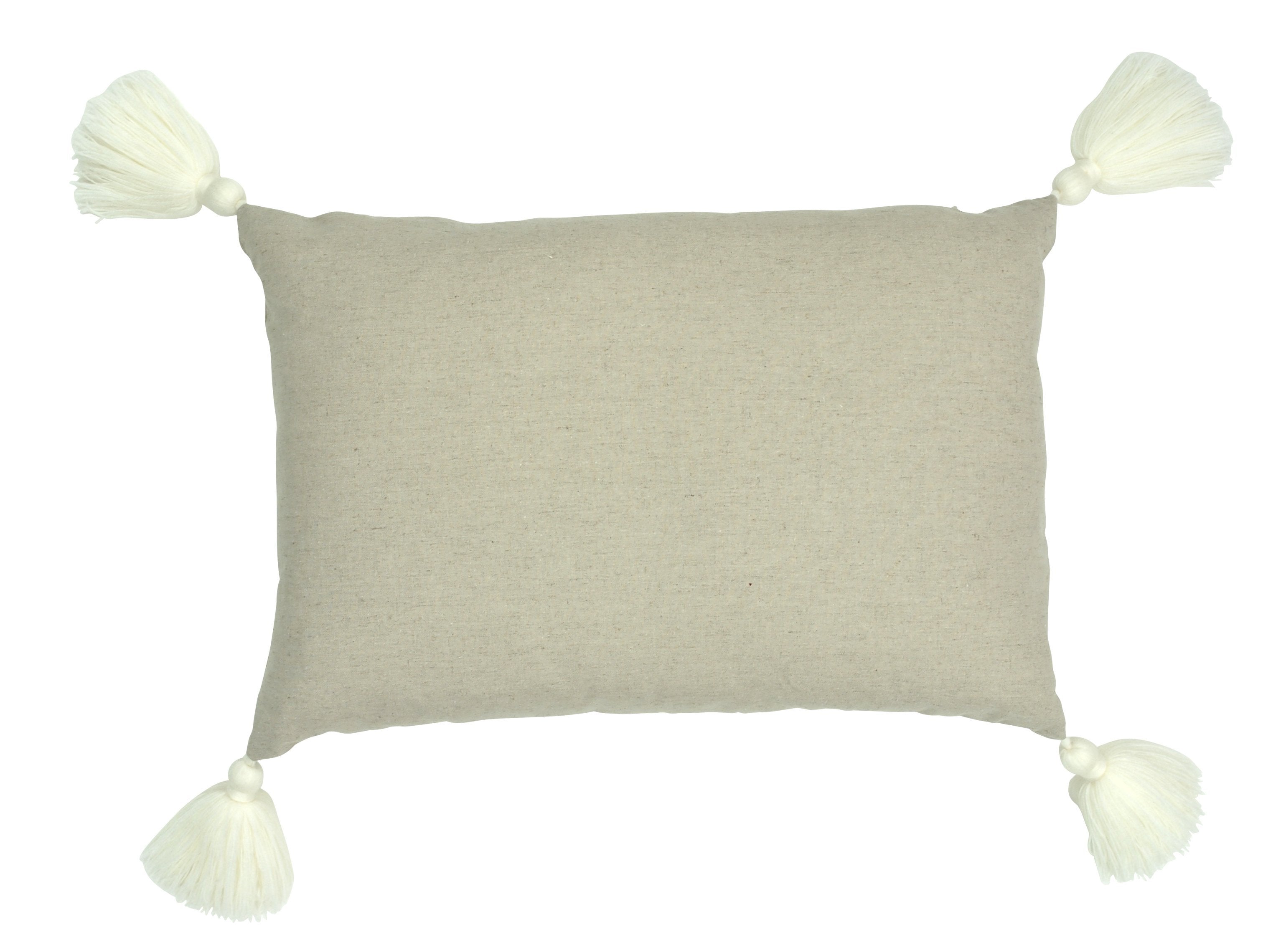Inka Tassel Pillow Nat/ White-abc
