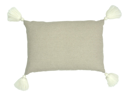 Inka Tassel Pillow Nat/ White-abc
