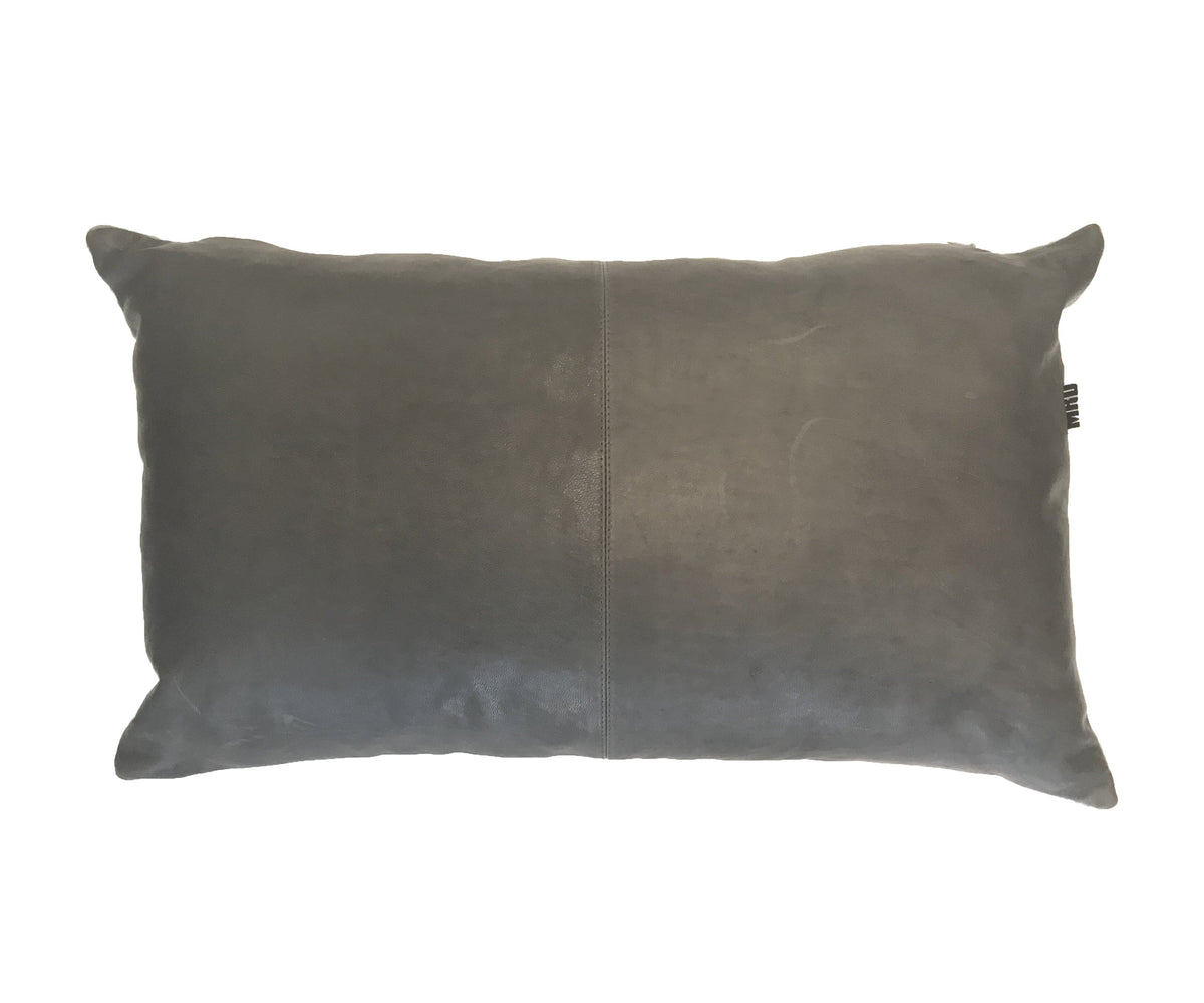 Nappa Leather Pillow Slate-abc