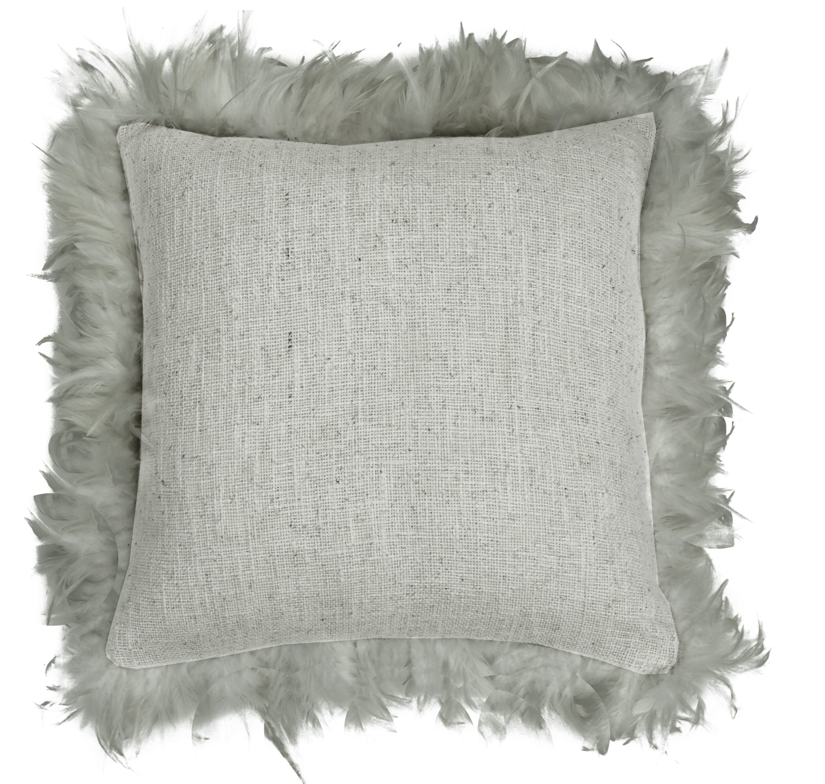 Cloris Feather Trim Cush Grey-abc