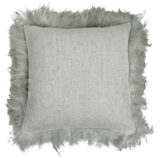 Cloris Feather Trim Cush Grey-abc