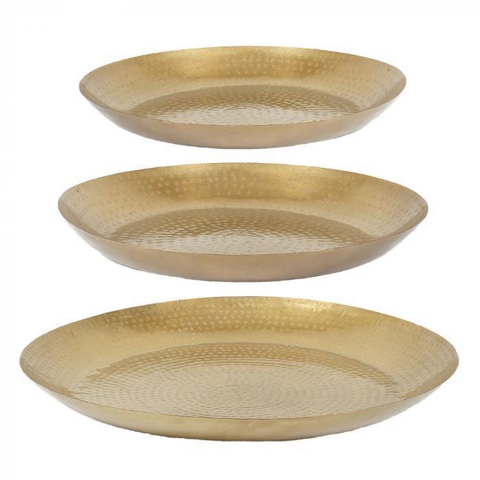 Tray Round 60x45x40 Brass Set/3-abc