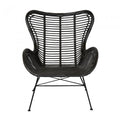 Barcelona Wing Back Chair w Cushion Blac-abc