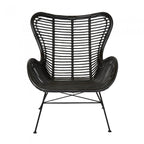 Barcelona Wing Back Chair w Cushion Blac-abc