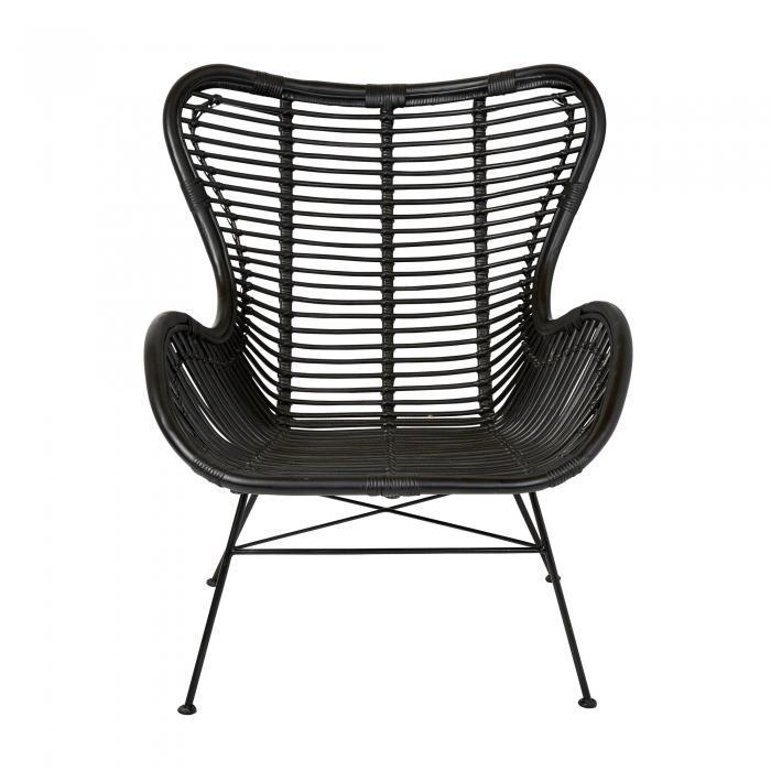 Barcelona Wing Back Chair w Cushion Blac-abc